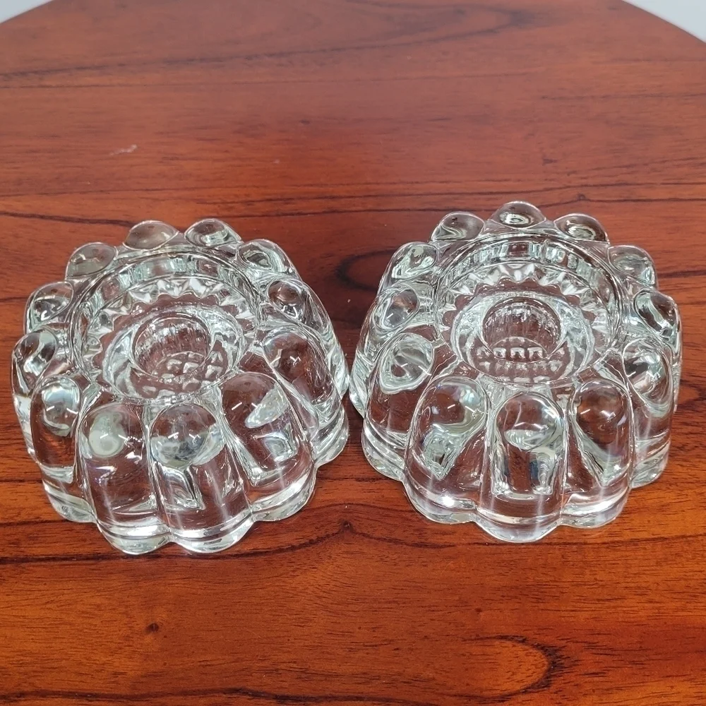 Vintage Princess House Crystal Candle Holder Taper Tea‎ Votive  (Set Of 2) Heavy